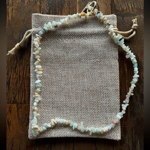 Genuine Amazonite Chip Necklace Amazonite Necklace Minimalist Necklace